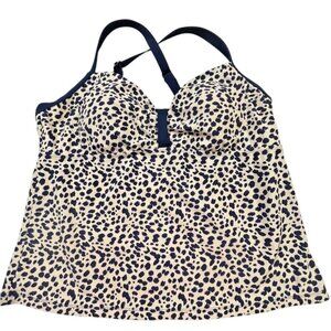 South Point Leopard Print Tankini Top Size 16W Adjustable Straps